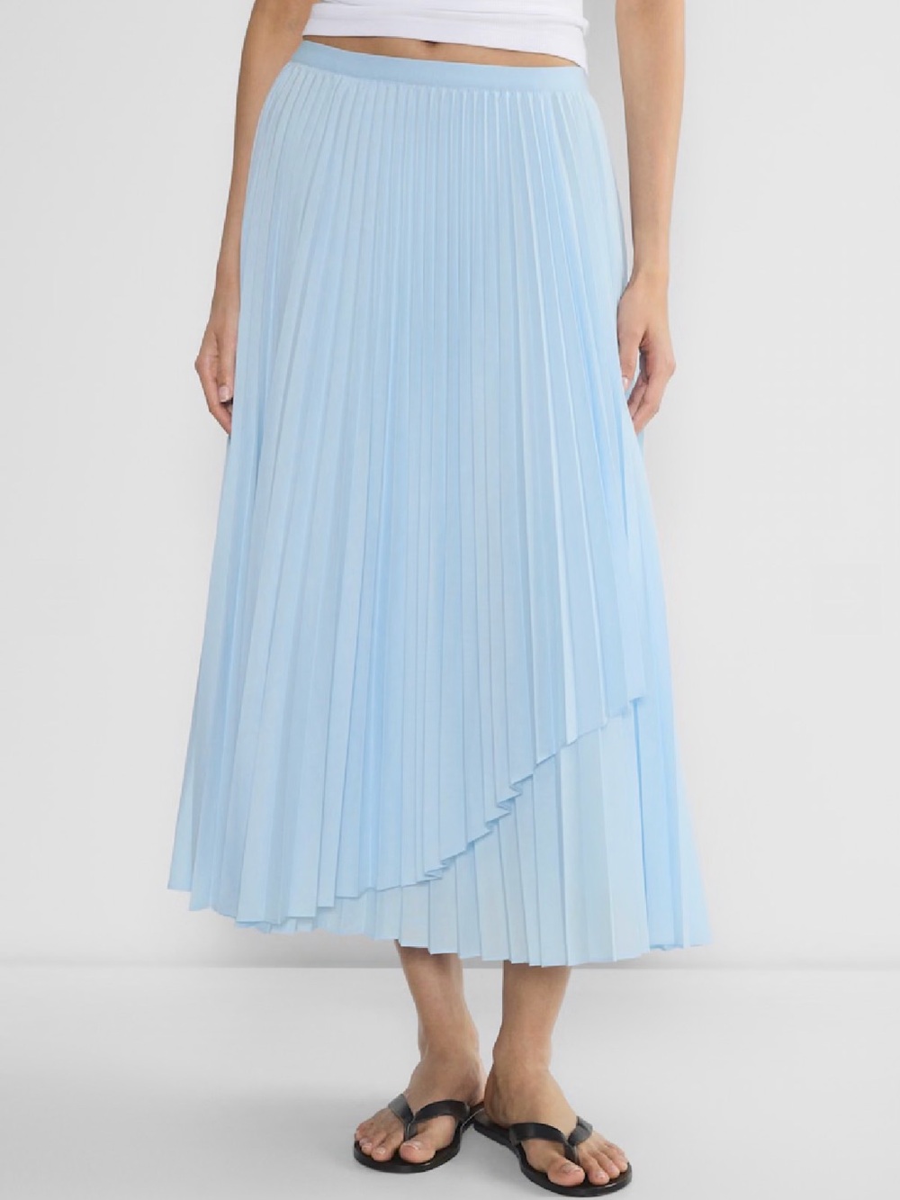 Aritzia Babaton Ladder Poplin Skirt in Skyline Blue